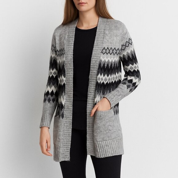 *American Eagle Grey Black Boho Cardigan - Picture 1 of 6